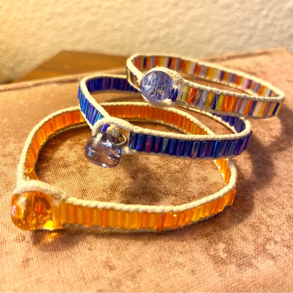 Bracelet Set ~ Three Beaded Bracelets ~ Each Different Colors ~ Friendship/Boho - Picture 3 of 7